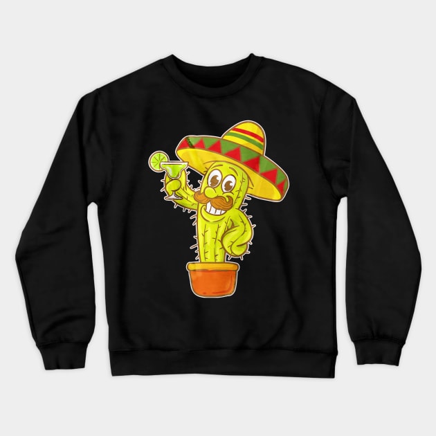 Margarita Cinco De Mayo Mexican Hat Crewneck Sweatshirt by toiletpaper_shortage